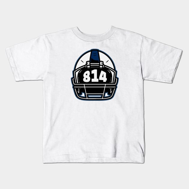 Retro Football Helmet 814 Area Code State College Pennsylvania Football Kids T-Shirt by SLAG_Creative